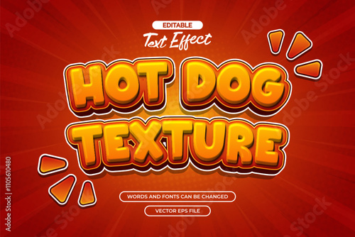 Hotdog texture editable text effect