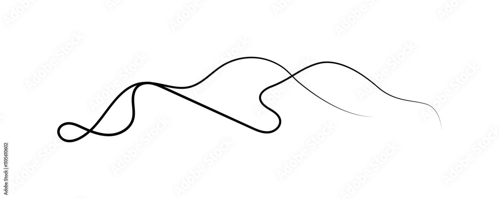 Continuous one line art of hill vector art illustration Continuous one line art of hill vector art illustration