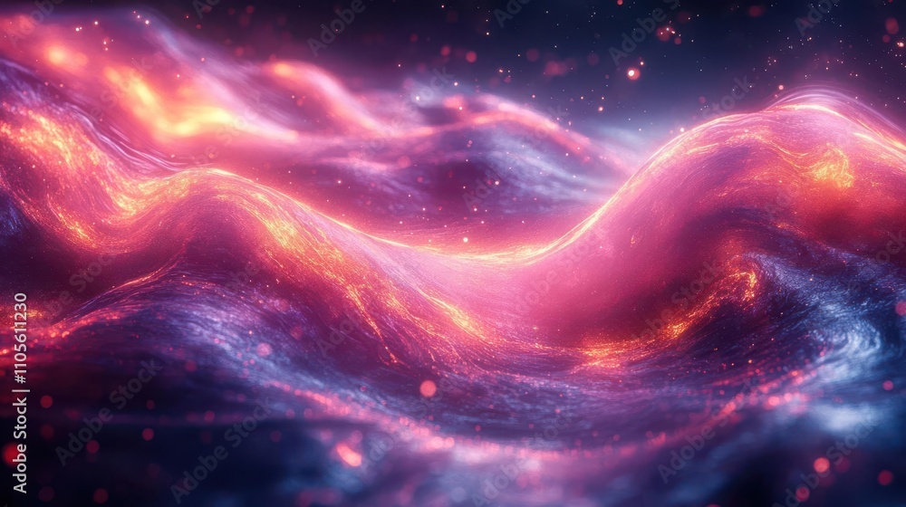 Abstract liquid radiance with glowing magenta streaks, intricate holographic textures, and dynamic gradients Abstract liquid radiance with glowing magenta streaks, intricate holographic textures, and dynamic gradients