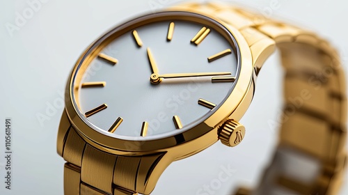 Elegant Gold Wristwatch With White Face photo