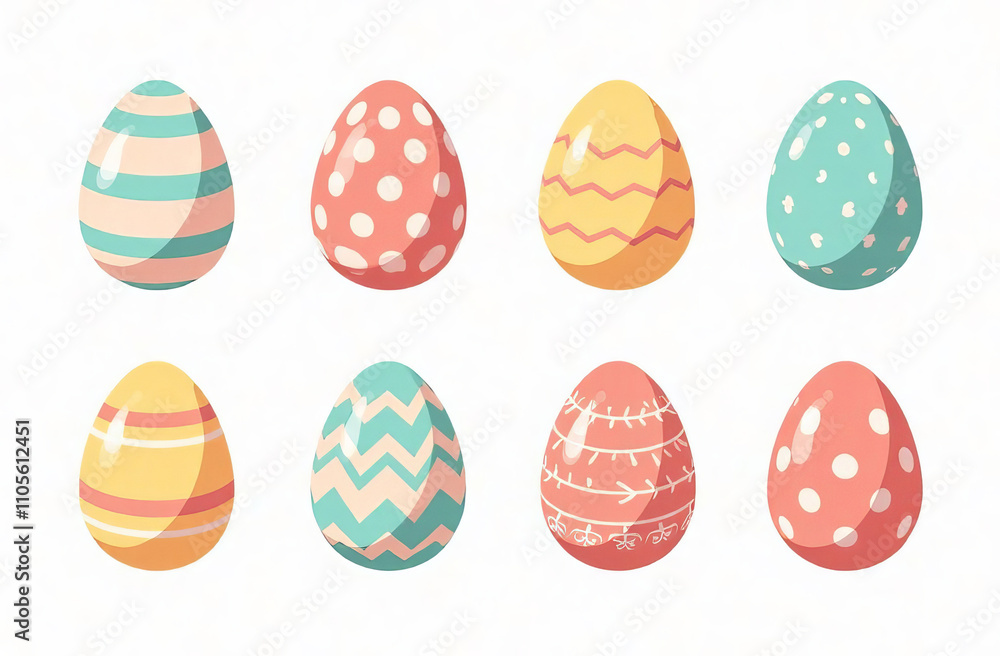 Easter eggs decorated for the holiday on a light background. Easter eggs decorated for the holiday on a light background.