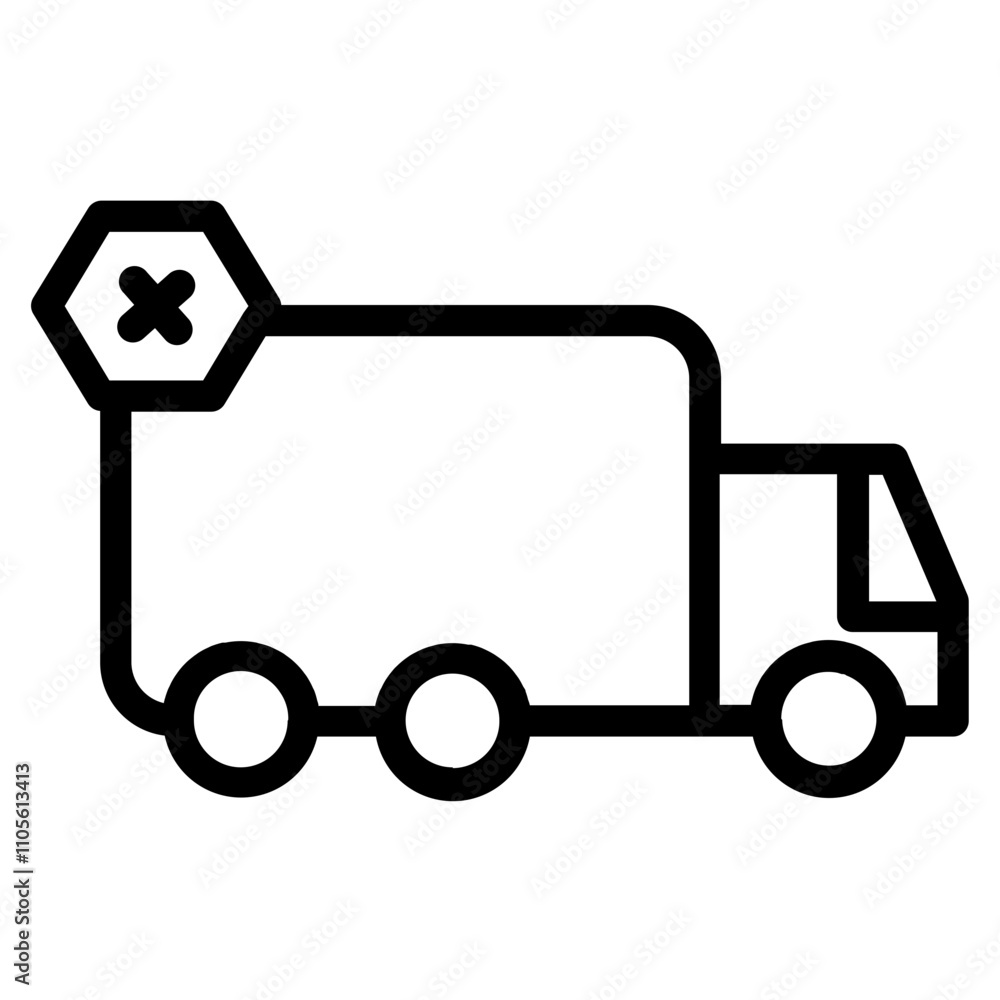 Delivery Shop Truck Line Icon Delivery Shop Truck Line Icon