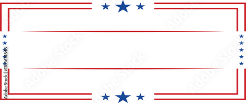 American flag square frame banner vector.
