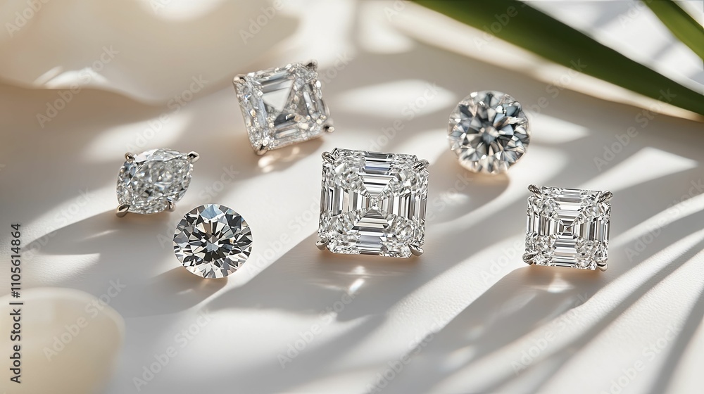 Sparkling Diamond Earrings In Various Cuts And Settings Sparkling Diamond Earrings In Various Cuts And Settings