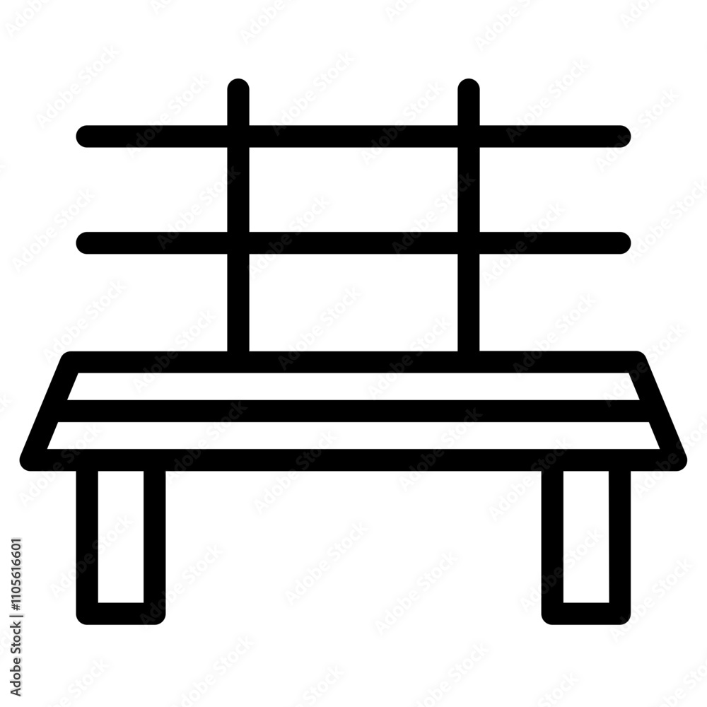 Bench Chair City Line Icon Bench Chair City Line Icon