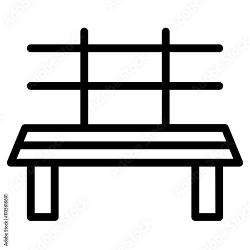 Bench Chair City Line Icon