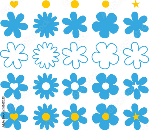 Daisy digital designs for printing or cutting