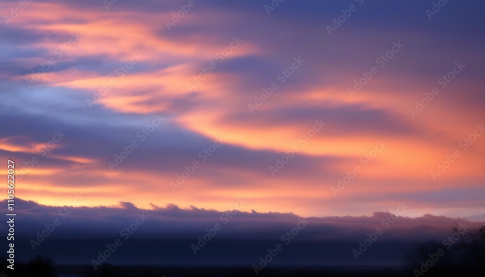 Sunset skyscape with dreamy cloud formations and light interplay Sunset skyscape with dreamy cloud formations and light interplay