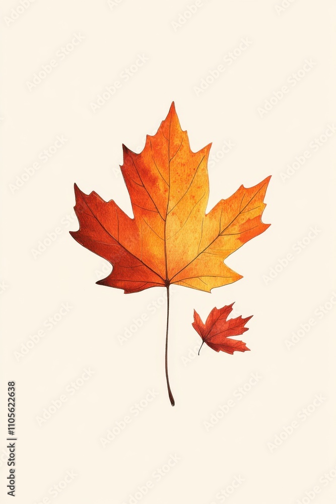 Abstract watercolor illustration with autumn leaves and splashes Abstract watercolor illustration with autumn leaves and splashes