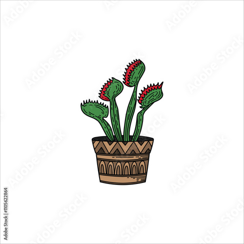 Venus plant hand drawn illustration artwork