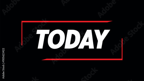Today, glitch looping effect typographic design. text, white, cool
