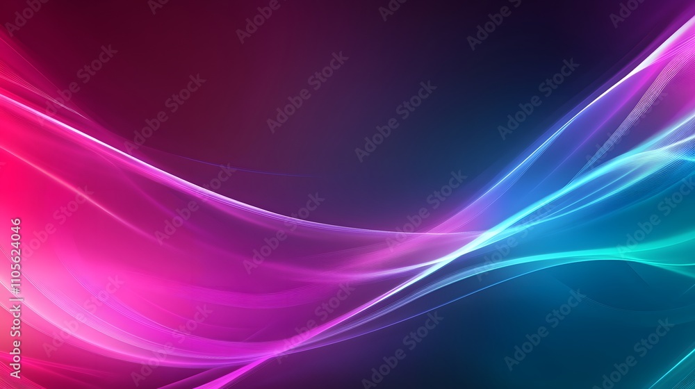 Fototapeta premium Abstract Pink and Blue Swirling Light Waves Design