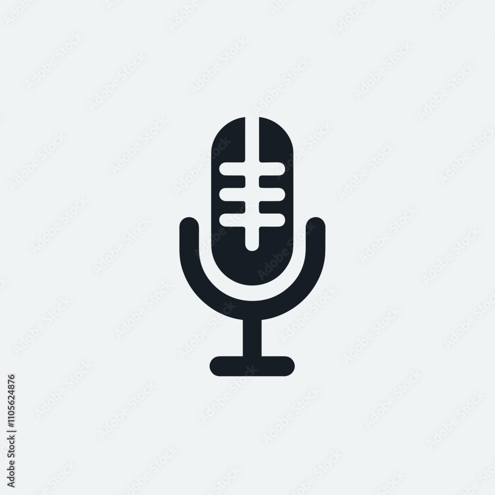 Retro microphone in solid design Retro microphone in solid design