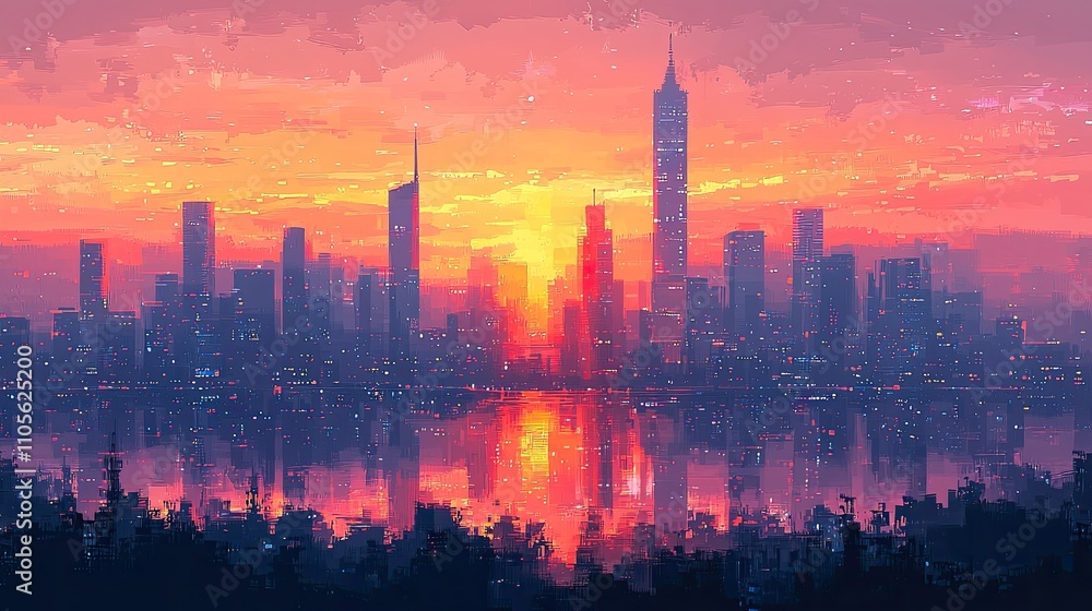 Fototapeta premium skyline modern city urban architecture Background