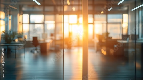 Contemporary corporate workspace with a focus on blu AI generated illustration