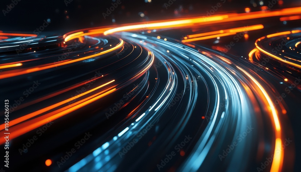 Abstract swirling neon light trails in vibrant colors Abstract swirling neon light trails in vibrant colors