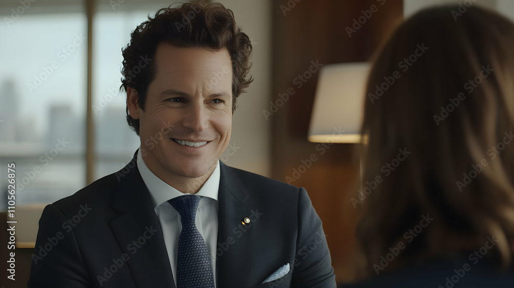 Smiling Businessman Portrait Realistic Image Smiling Businessman Portrait Realistic Image