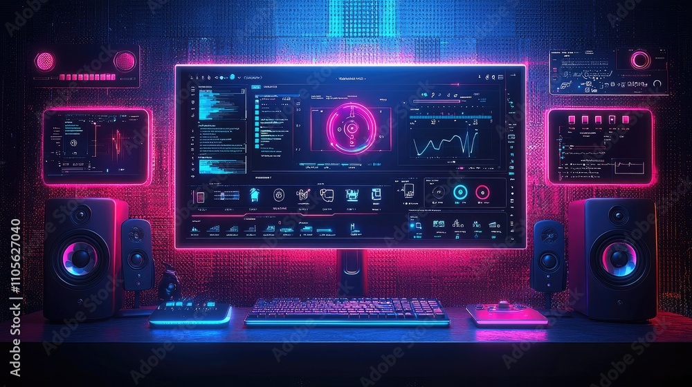 Fototapeta premium Smart home dashboard to control home appliances Assistant technology for smart devices smart home concept