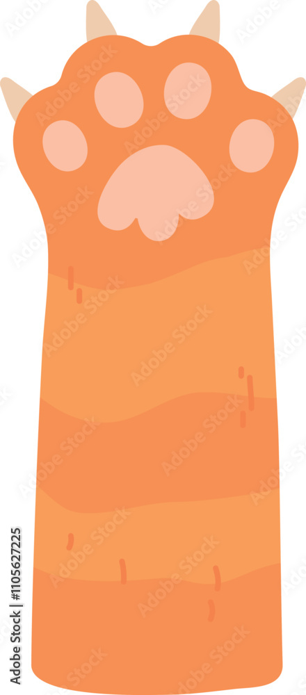 Pet paw icon. Cat leg with ginger fur Pet paw icon. Cat leg with ginger fur
