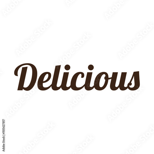 Delicious Handwritten Font | Food & Dessert Text Art chocolate color word vector