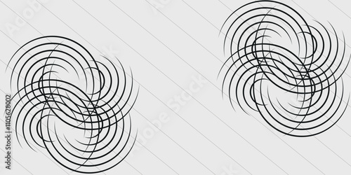 Spiral sound wave rhythm line dynamic abstract vector background