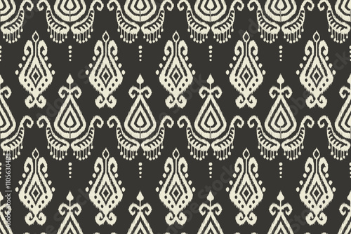 Abstract ethnic ikat pattern traditional Design for background, carpet, wallpaper, clothing, wrapping, Batik, fabric, Vector illustration. embroidery style.