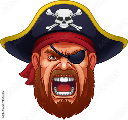 A pirate captain angry masc...
