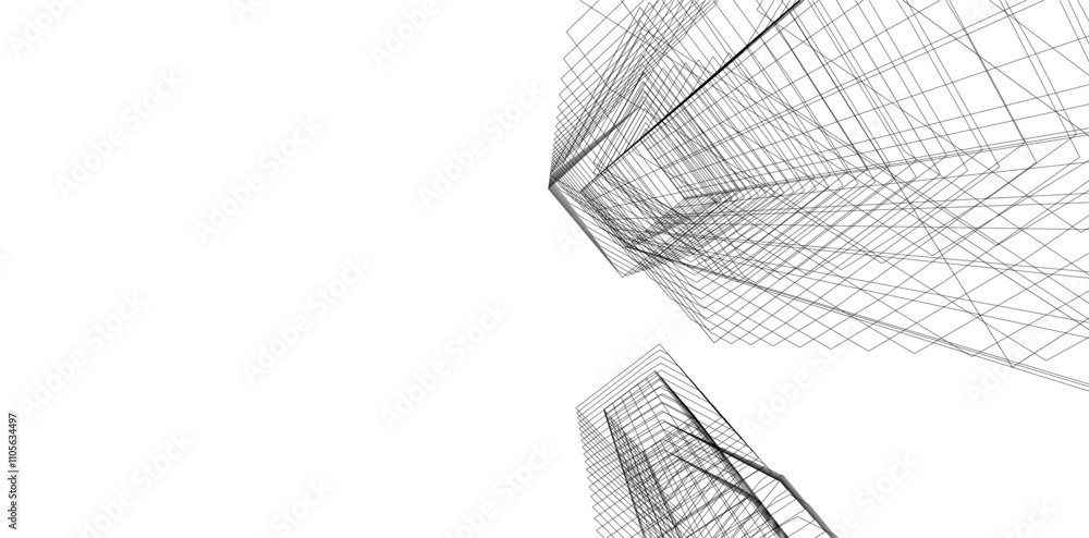 abstract architecture vector 3d illustration abstract architecture vector 3d illustration
