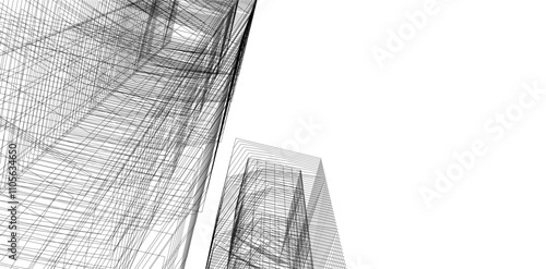 abstract architecture vector 3d illustration