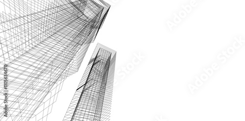 abstract architecture vector 3d illustration