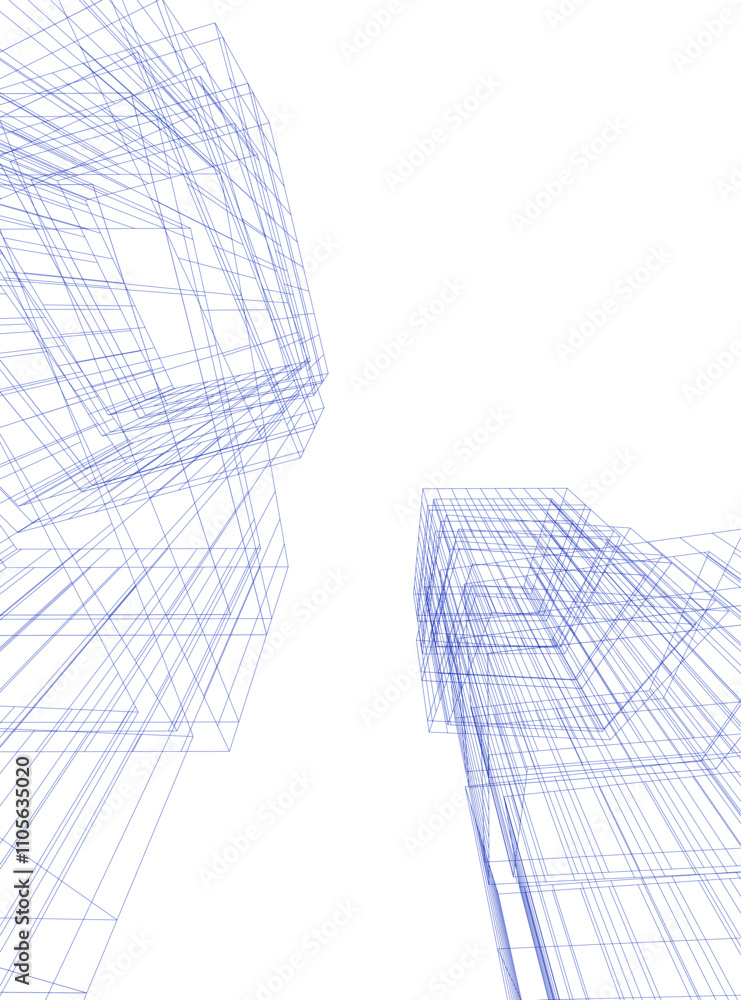 abstract architecture vector 3d illustration abstract architecture vector 3d illustration
