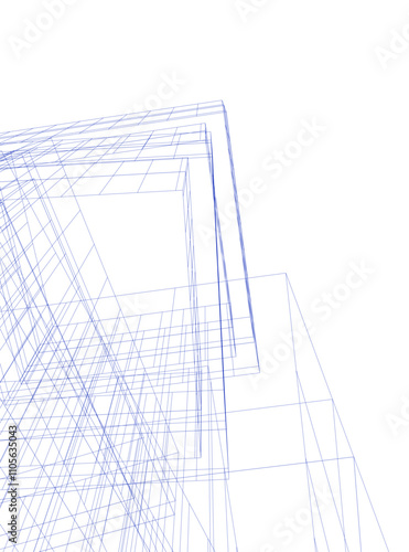 abstract architecture vector 3d illustration