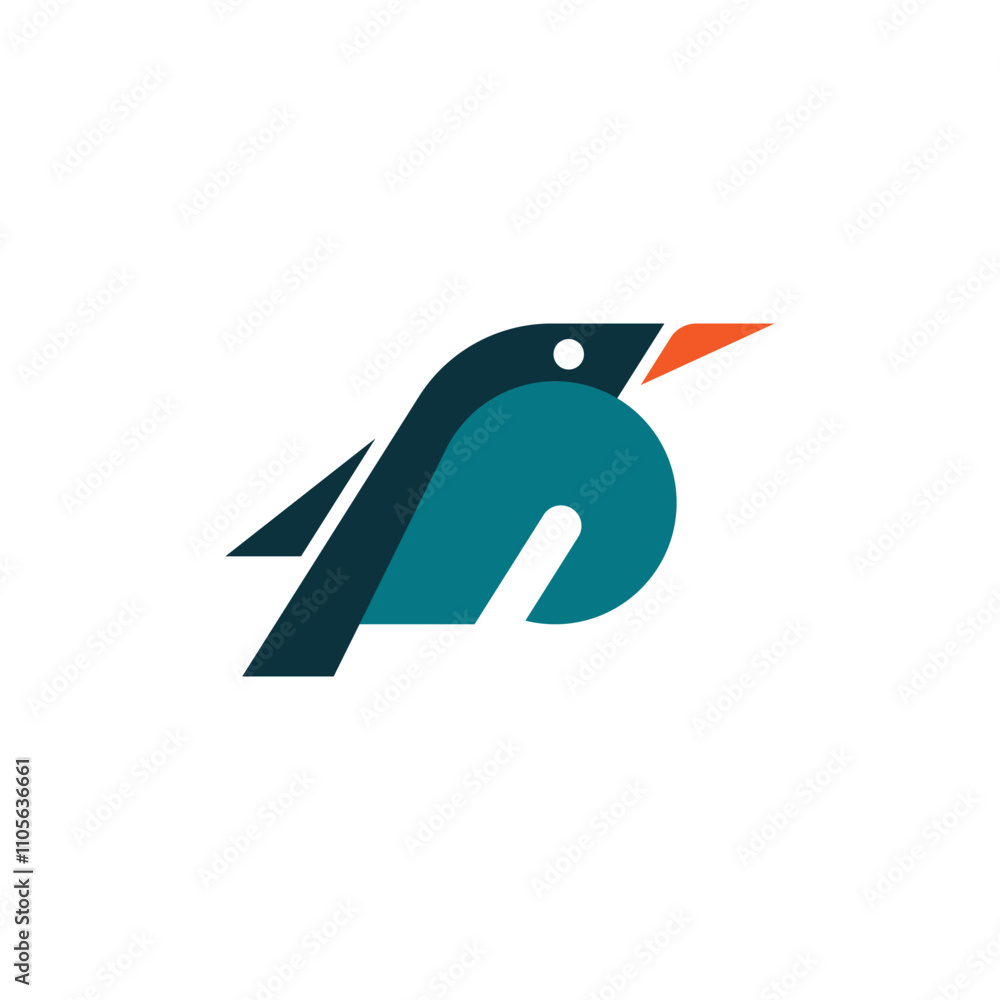Obraz premium Abstract bird logo, geometric logo design