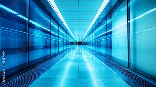 A corporate environment where blockchain and AI solutions intersect Stock Photo with side copy space