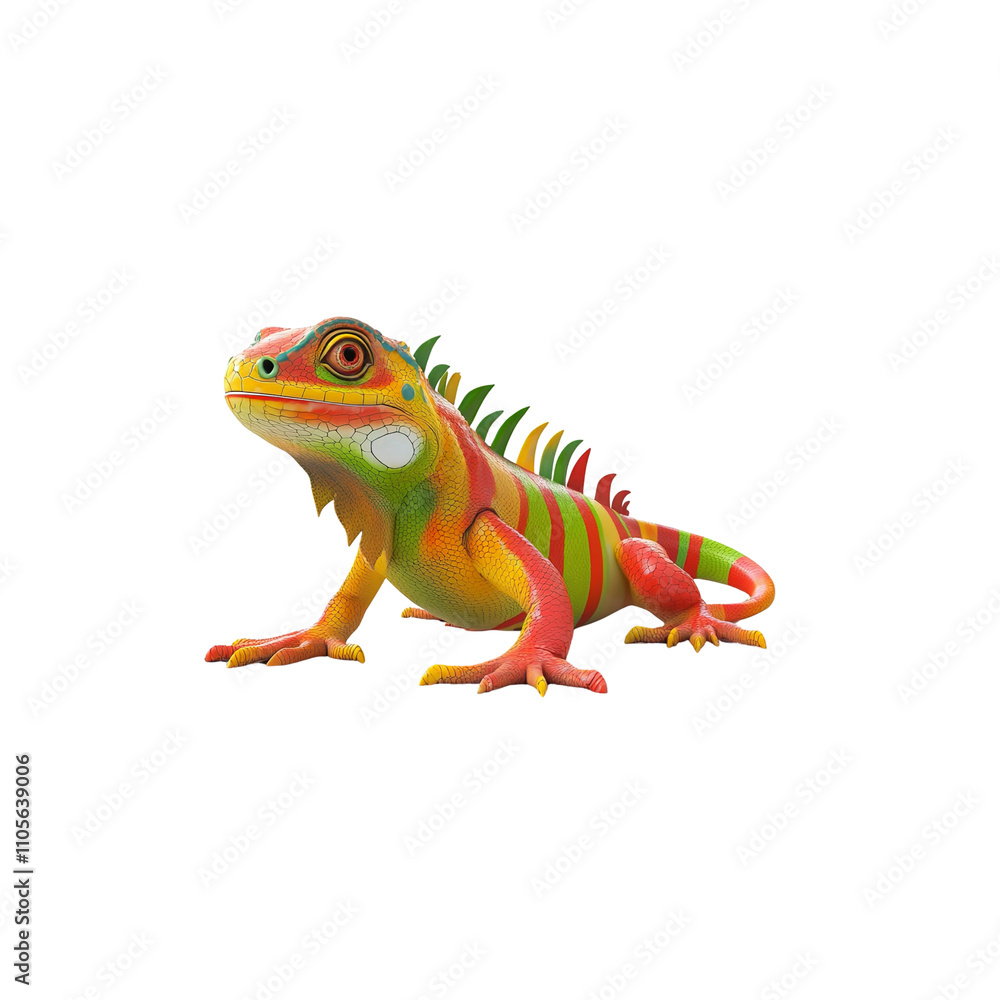 Vibrant Rainbow Iguana Lizard Reptile, Colorful Exotic Animal Vibrant Rainbow Iguana Lizard Reptile, Colorful Exotic Animal