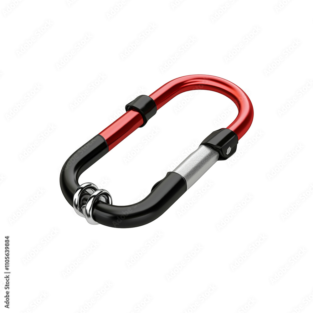 Red and Black Carabiner Clip Close-up Red and Black Carabiner Clip Close-up