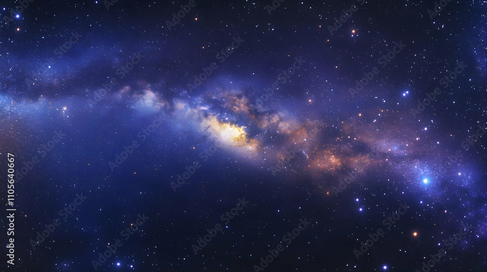 A Digital Painting of a Night Sky with the Milky Way Galaxy A Digital Painting of a Night Sky with the Milky Way Galaxy
