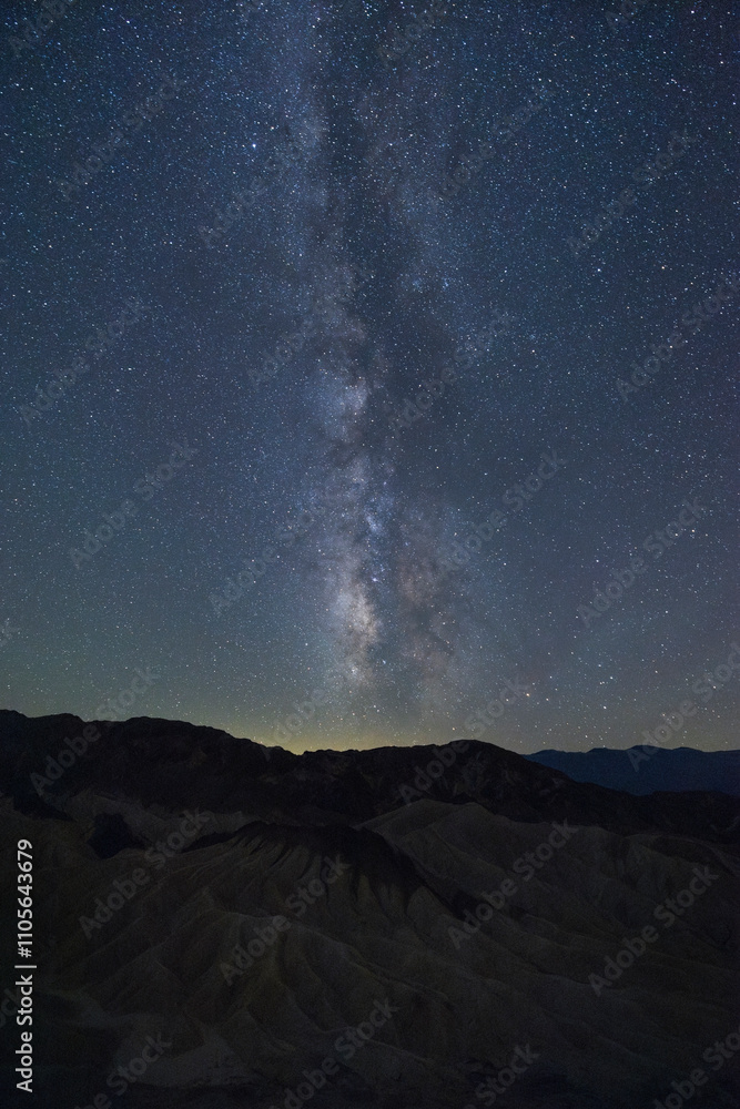 Night view of Zabriskie Point with a Milky Way, Death Valley, California, United States of America, North America Night view of Zabriskie Point with a Milky Way, Death Valley, California, United States of America, North America