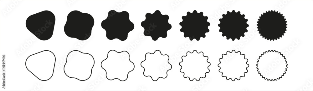 Set of Black Starburst and Label Icons – Vector Emblems for Design and Promotion Set of Black Starburst and Label Icons – Vector Emblems for Design and Promotion