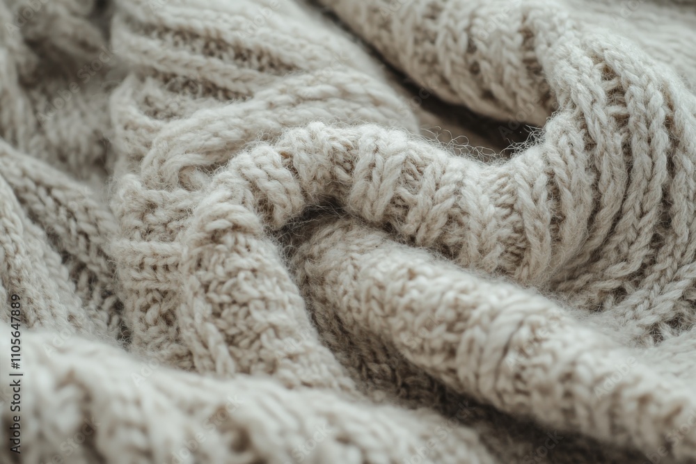 A detailed image of a creamy knitted fabric showcasing a close-up of its intricate pattern. This textile captures warmth and texture as fundamental aspects of its design. A detailed image of a creamy knitted fabric showcasing a close-up of its intricate pattern. This textile captures warmth and texture as fundamental aspects of its design.