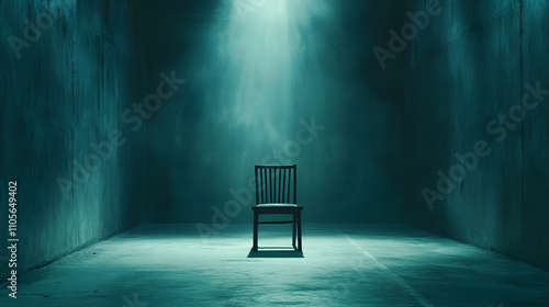 Isolation: A dimly lit room captures the haunting feeling of solitude, with shadows dancing on the walls.