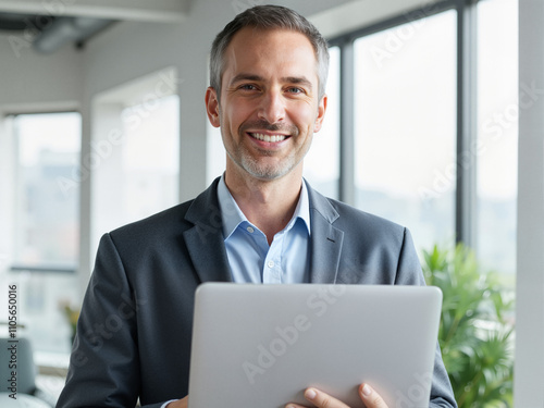 A man working with a laptop