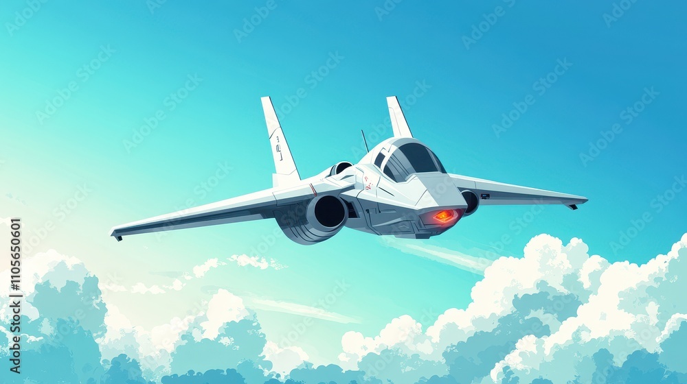 Fototapeta premium Majestic Fighter Jet Soaring Through Ethereal Skies