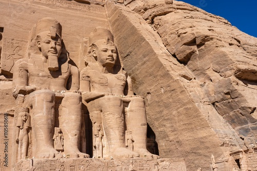 Colossal statues of King Ramses II, Abu Simbel, UNESCO World Heritage Site, Egypt, North Africa