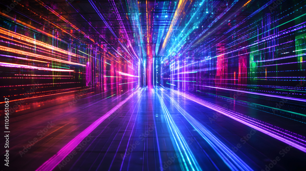 Overstimulation: A Futuristic Cityscape of Lasers, Holograms, and an Overwhelming Visual Feast Overstimulation: A Futuristic Cityscape of Lasers, Holograms, and an Overwhelming Visual Feast