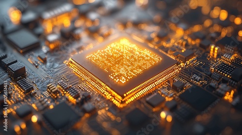 A futuristic digital lock icon symbolizing technology integration for business data protection Stock Photo with side copy space