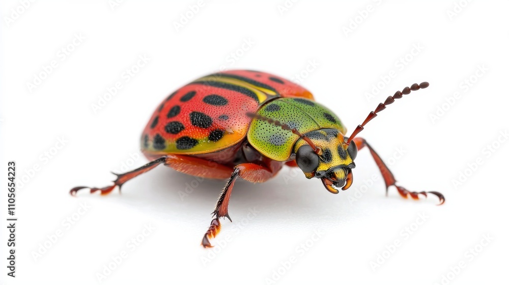 Fototapeta premium Vibrant Ladybug Macro With Intricate Shell Pattern and Bright Colors