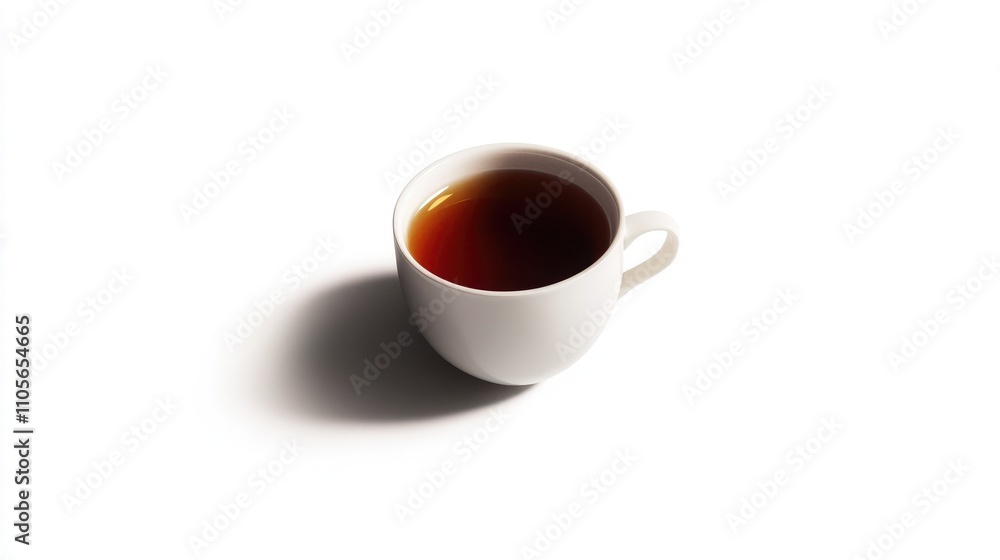 Obraz premium Cup of tea, isolated on white background, clipping path, full depth of field.