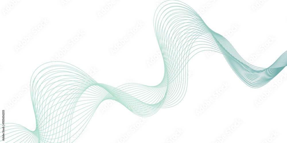 Fototapeta premium Abstract multicolor gradient wave lines vector background, twisted curve lines and blend effect, frequency sound wave lines, 3d contour line patterned background illustration. 