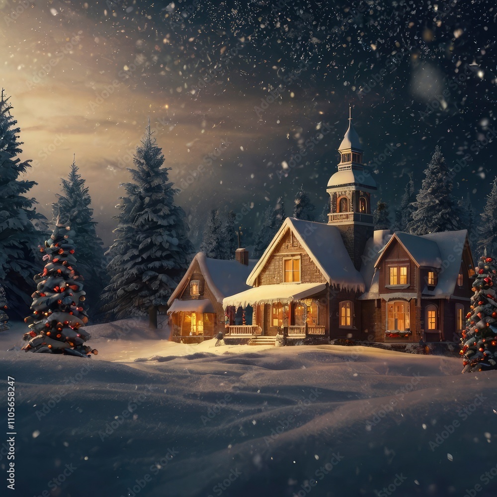 Fototapeta premium Christmas night in the city